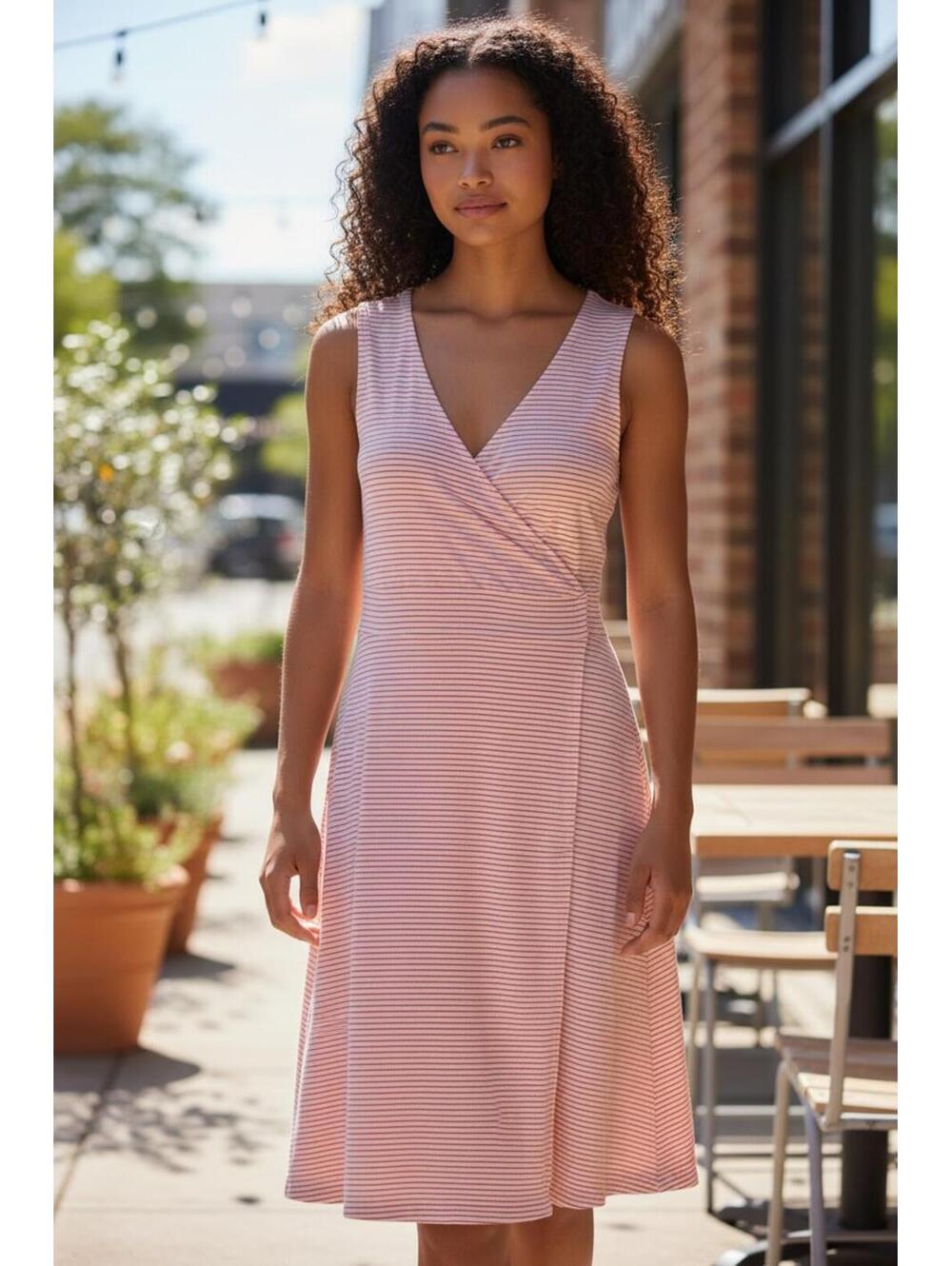Toad & Co Medium Pink Striped‎ Sleeveless Dress